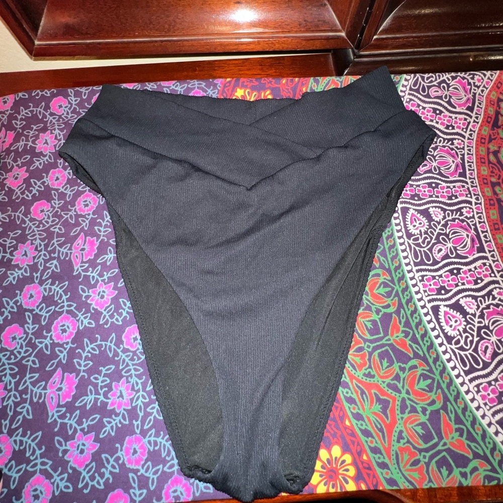 Aerie Offline Black High-Waisted Bikini Bottom